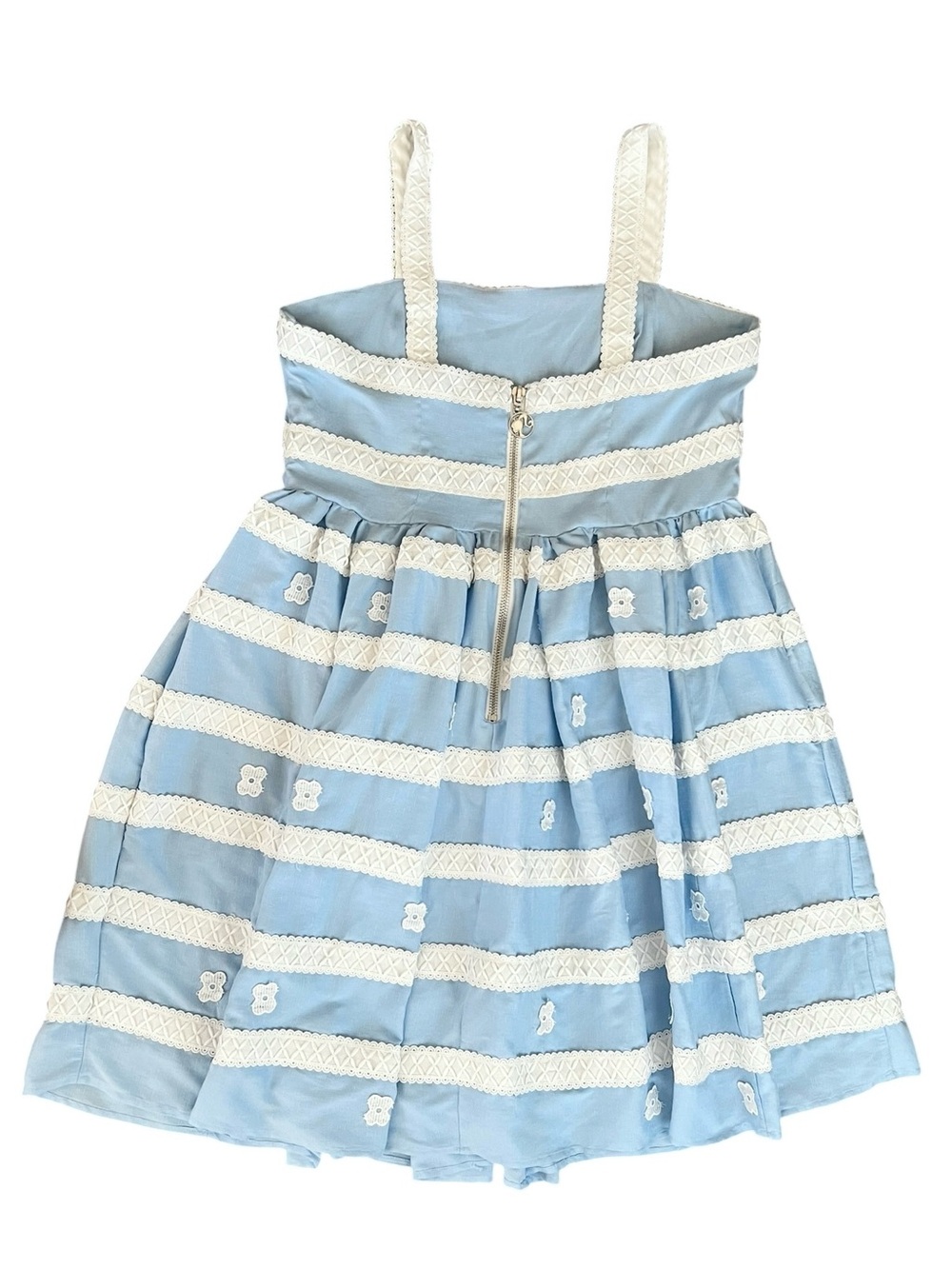 Barbie™ X Unique Vintage Blue & White Suburban Shopper 1959 Retro Sundress Sz 16 - Picture 7 of 12